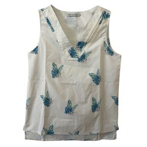 MISSLOOK White V-Neck Butterfly Sleeveless Top